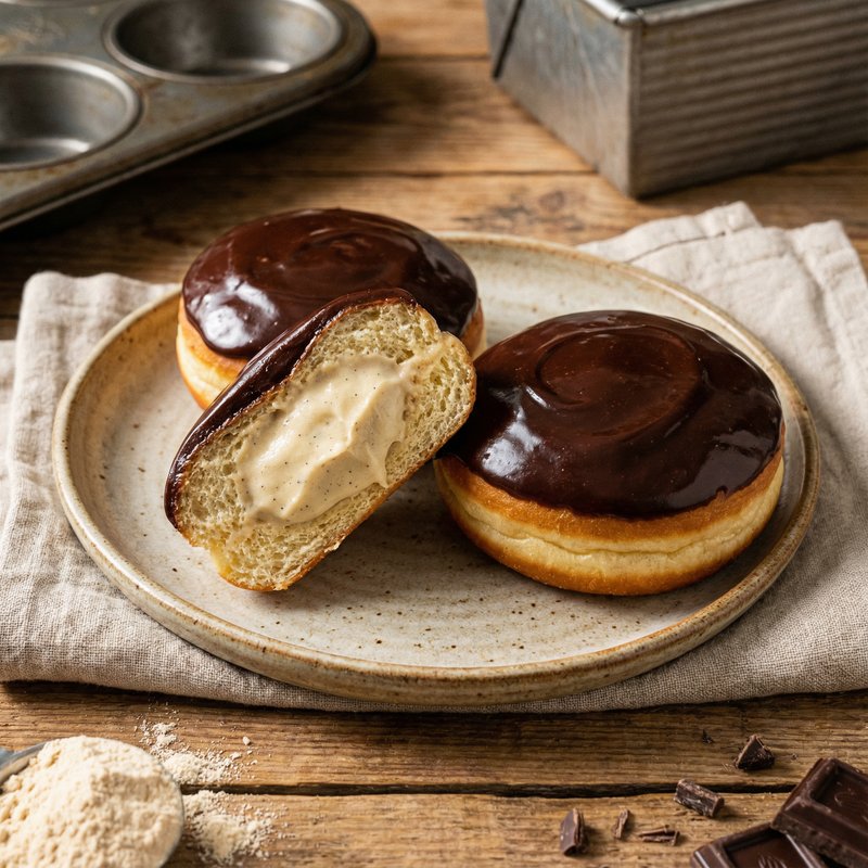 Boston Cream Protein Donuts